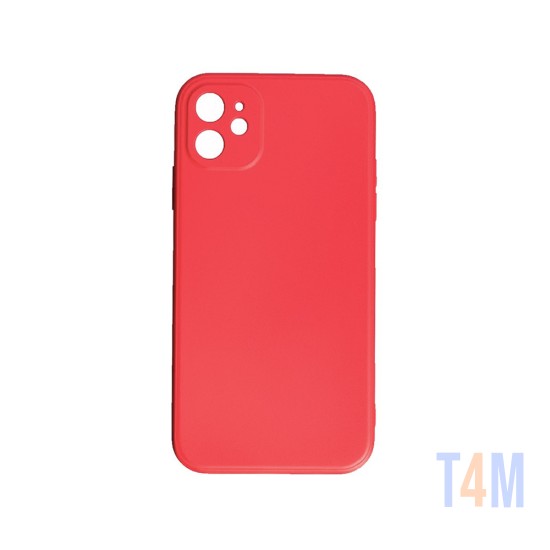 Capa de Silicone com Moldura de Câmera para Apple iPhone 11 Vermelho